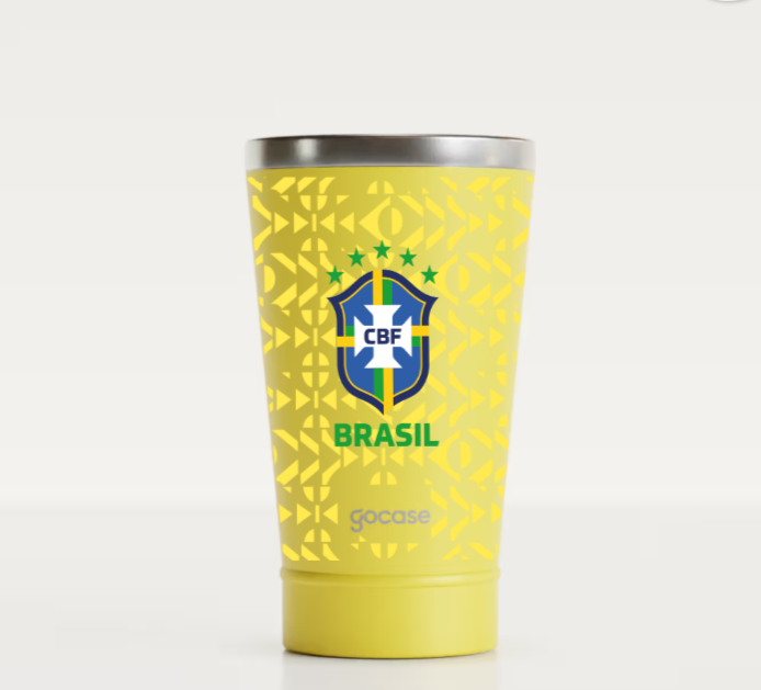 Copo Térmico Cerveja + Ebook - CBF - Uniforme 01 Personalizado